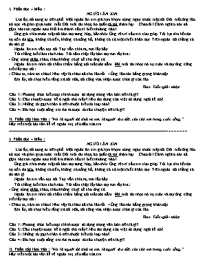 Đề thi học kỳ I môn Ngữ văn Lớp 6